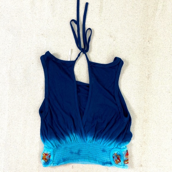 Free People Blue Crop Top Halter XS - Picture 2 of 9